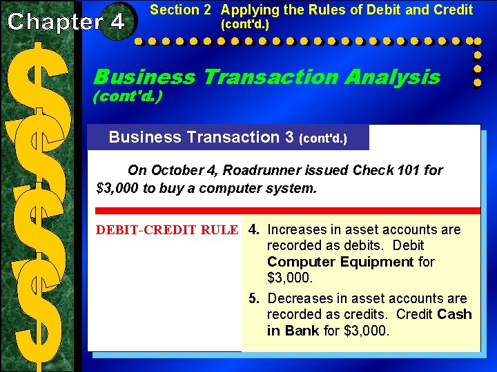 Section 2 Applying the Rules of Debit and Credit (cont'd. ) Business Transaction Analysis