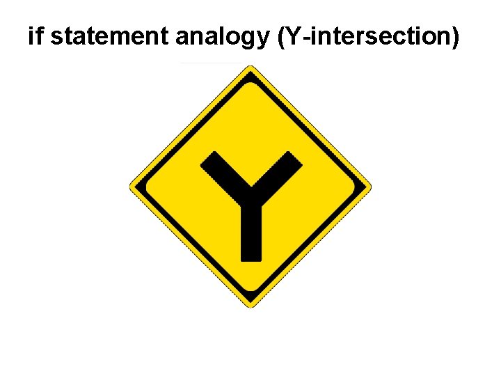 if statement analogy (Y-intersection) 