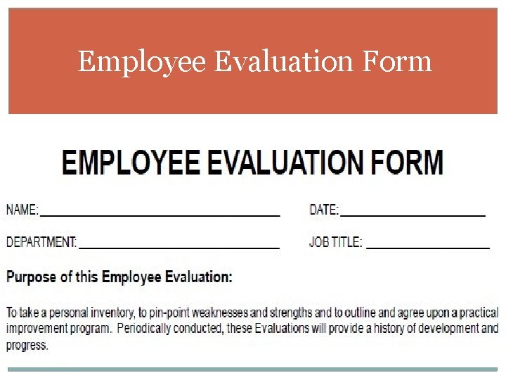 Employee Evaluation Form 
