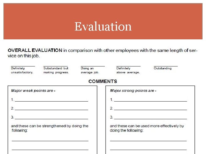 Evaluation 
