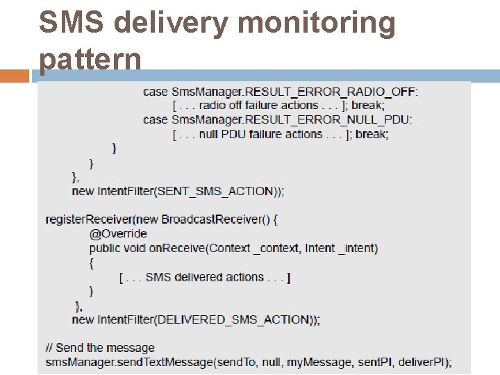 SMS delivery monitoring pattern 