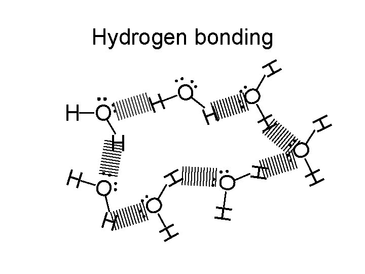 H H O H H O O H Hydrogen bonding 