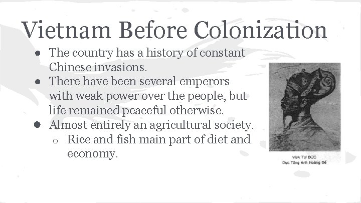 Vietnam Before Colonization ● The country has a history of constant Chinese invasions. ●