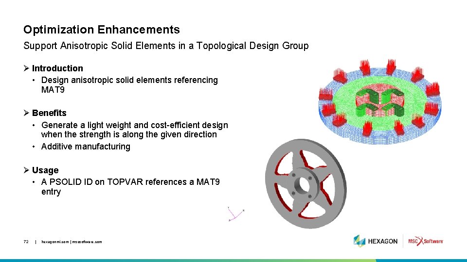 Optimization Enhancements Support Anisotropic Solid Elements in a Topological Design Group Ø Introduction •