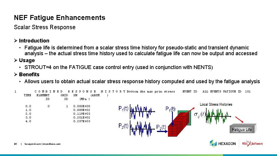 NEF Fatigue Enhancements Scalar Stress Response Ø Introduction • Fatigue life is determined from