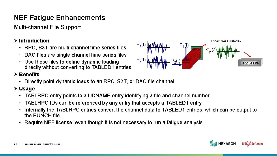 NEF Fatigue Enhancements Multi-channel File Support Ø Introduction • RPC, S 3 T are