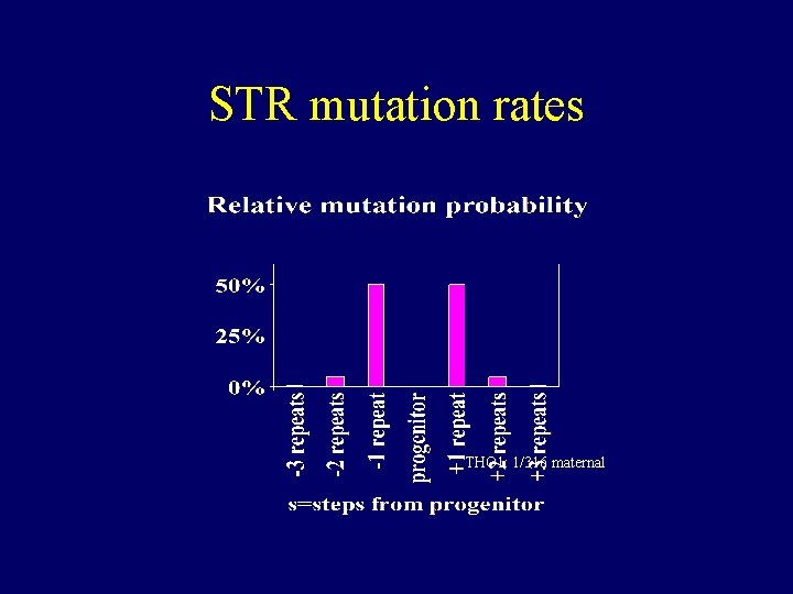STR mutation rates THO 1: 1/316 maternal 