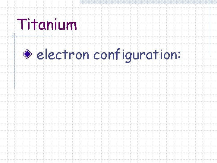 Titanium electron configuration: 