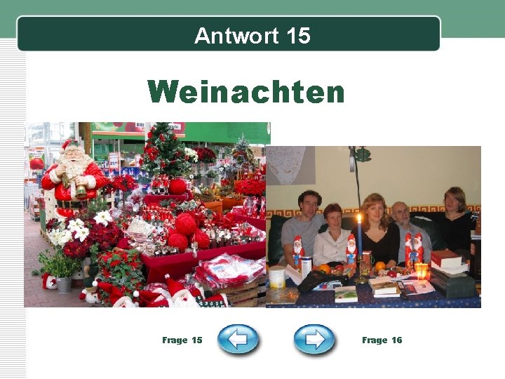 Antwort 15 Weinachten Frage 15 Frage 16 