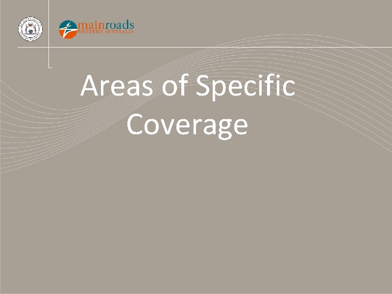Areas of Specific Coverage 