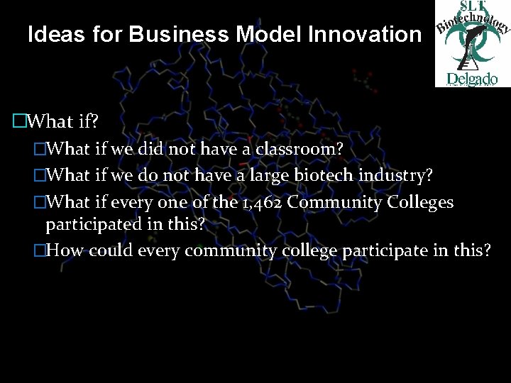 Ideas for Business Model Innovation �What if? �What if we did not have a