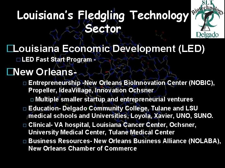 Louisiana’s Fledgling Technology Sector �Louisiana Economic Development (LED) � LED Fast Start Program -