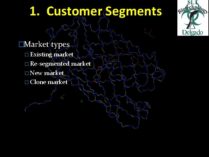 1. Customer Segments �Market types � Existing market � Re-segmented market � New market