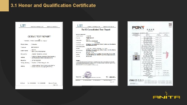 3. 1 Honor and Qualification Certificate 