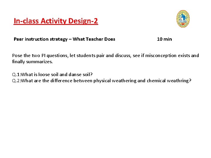 FLIPPED CLASSROOM ACTIVITY TABLE CONTENT SECTION SLIDE ABOUT