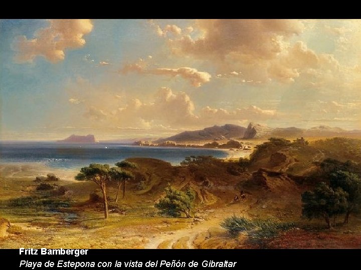 Fritz Bamberger Playa de Estepona con la vista del Peñón de Gibraltar 