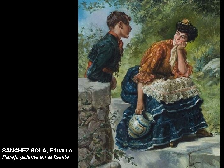 SÁNCHEZ SOLA, Eduardo Pareja galante en la fuente 