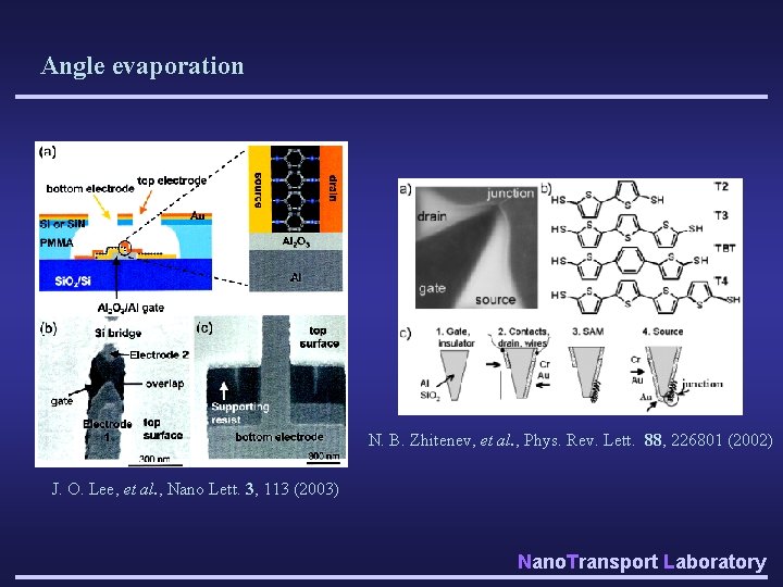 Angle evaporation N. B. Zhitenev, et al. , Phys. Rev. Lett. 88, 226801 (2002)
