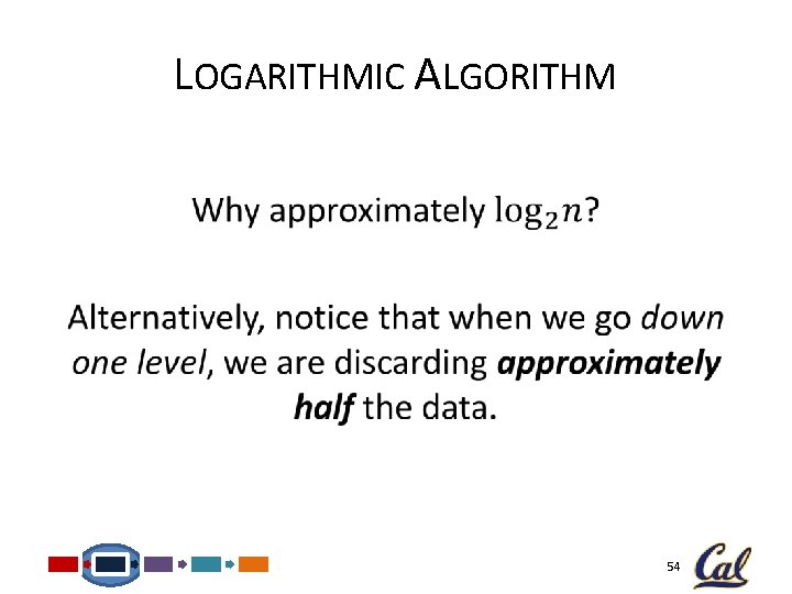 LOGARITHMIC ALGORITHM • 54 
