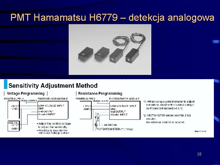 PMT Hamamatsu H 6779 – detekcja analogowa 10 