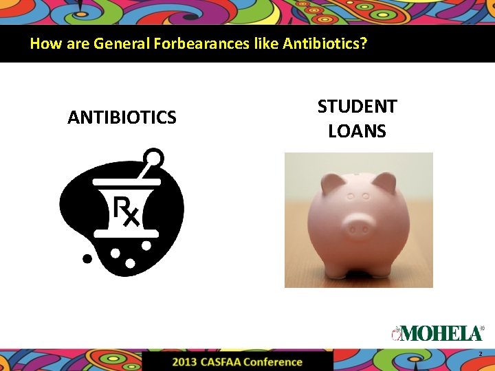 How are General Forbearances like Antibiotics? ANTIBIOTICS STUDENT LOANS 2 