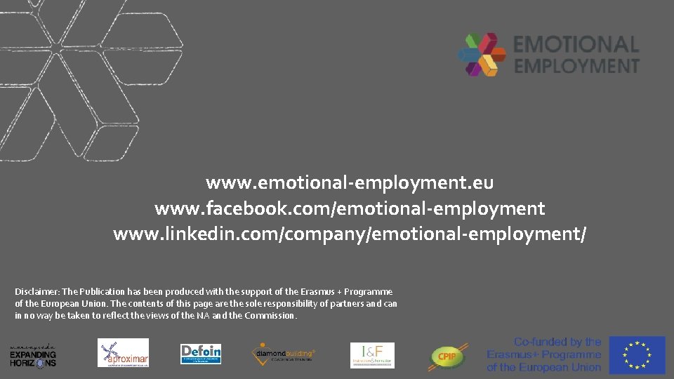www. emotional-employment. eu www. facebook. com/emotional-employment www. linkedin. com/company/emotional-employment/ Disclaimer: The Publication has been