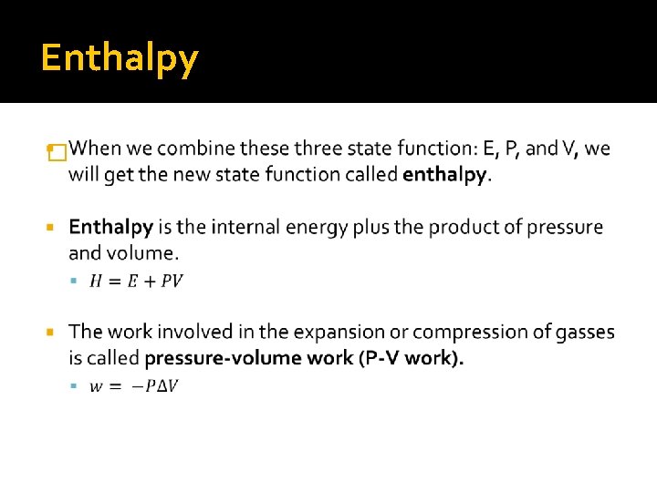 Enthalpy � 