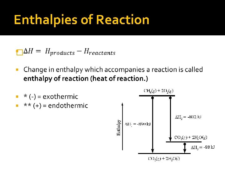 Enthalpies of Reaction � 