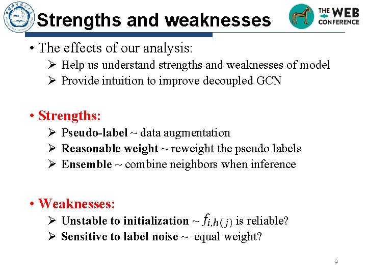 Strengths and weaknesses • The effects of our analysis: Ø Help us understand strengths