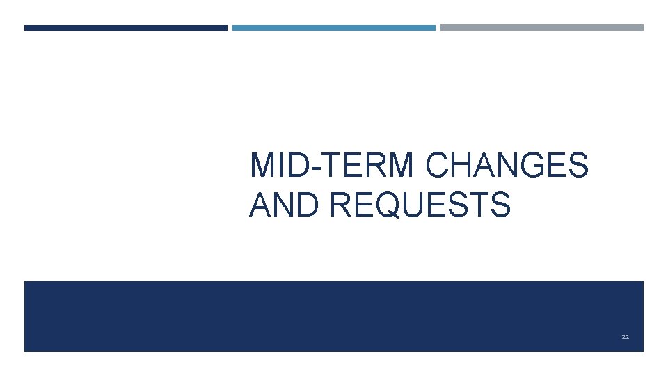 MID-TERM CHANGES AND REQUESTS 22 