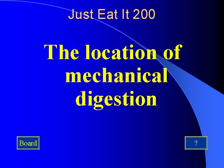 Just Eat It 200 The location of mechanical digestion Board ? 