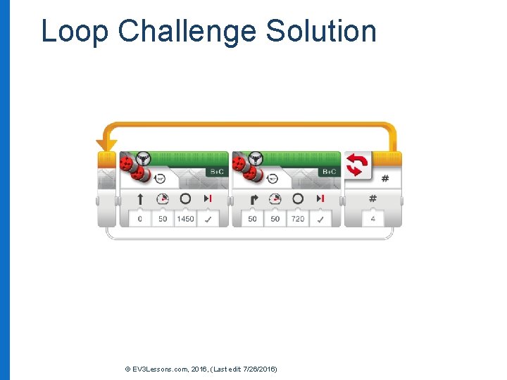 Loop Challenge Solution © EV 3 Lessons. com, 2016, (Last edit: 7/26/2016) 