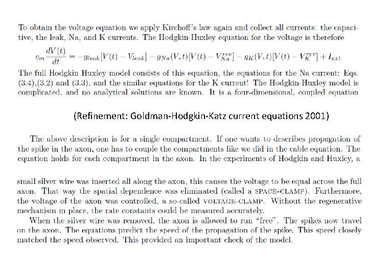 (Refinement: Goldman-Hodgkin-Katz current equations 2001) 