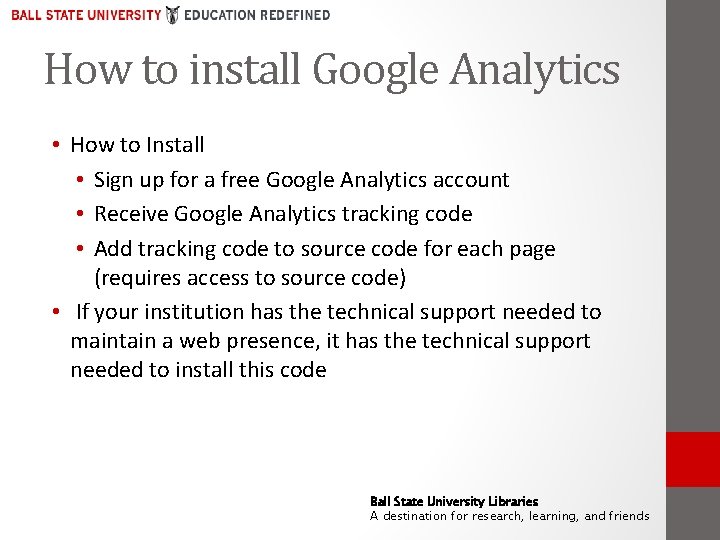 How to install Google Analytics • How to Install • Sign up for a