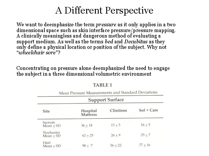 A Different Perspective We want to deemphasize the term pressure as it only applies