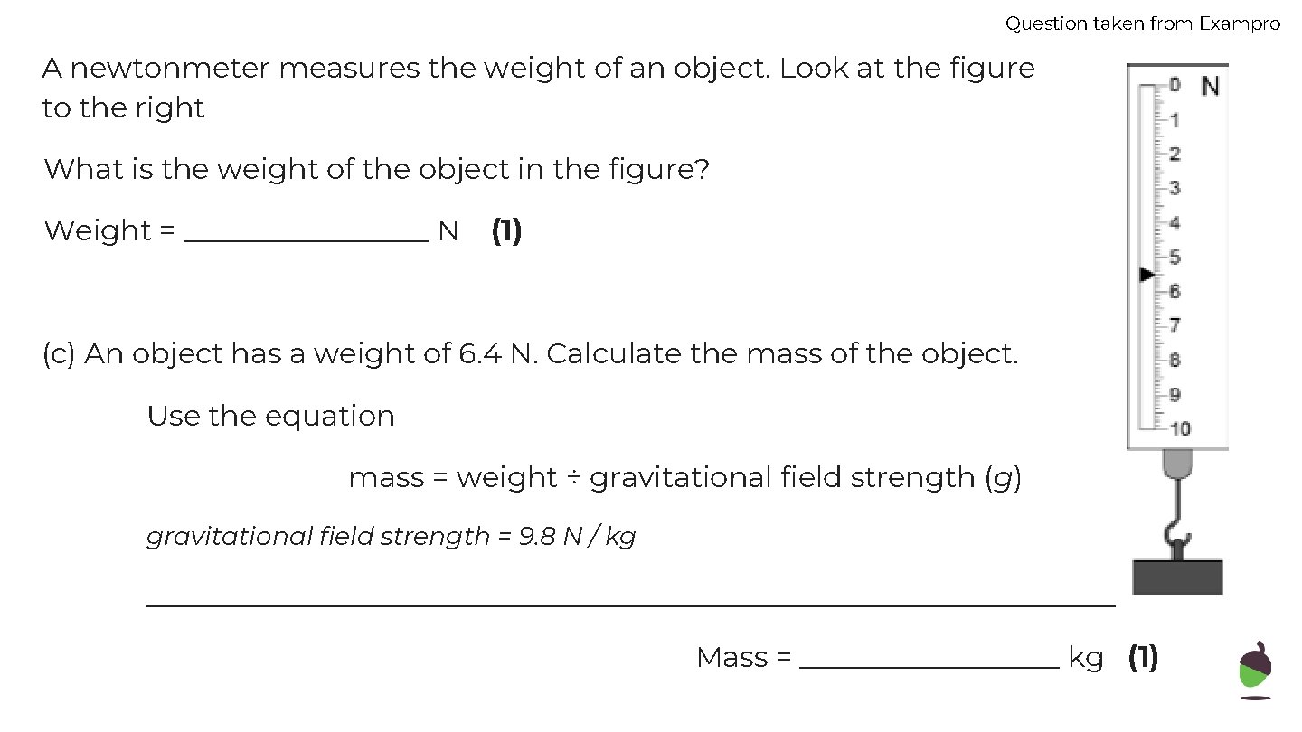 Combined Science Key Stage 4 Forces Gravity Mass