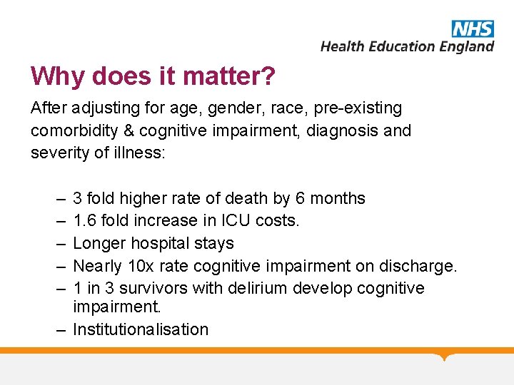 Why does it matter? After adjusting for age, gender, race, pre-existing comorbidity & cognitive