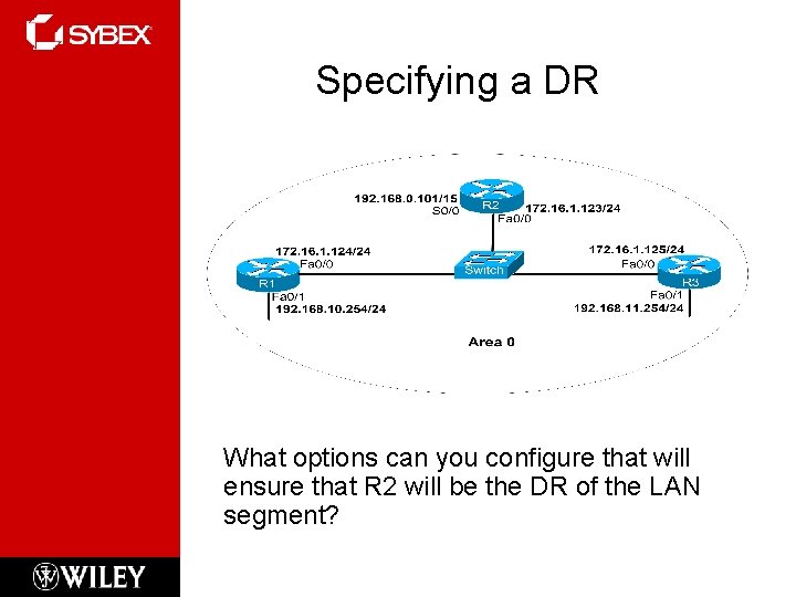 Specifying a DR What options can you configure that will ensure that R 2