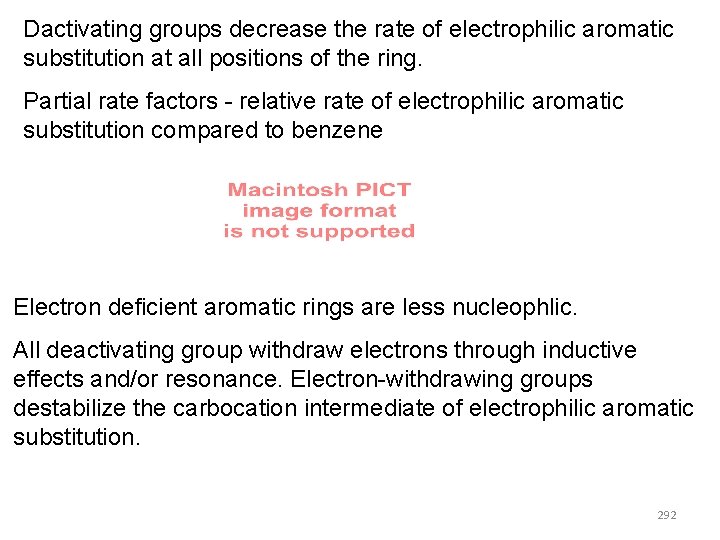 Dactivating groups decrease the rate of electrophilic aromatic substitution at all positions of the