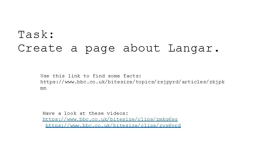 Task: Create a page about Langar. Use this link to find some facts: https: