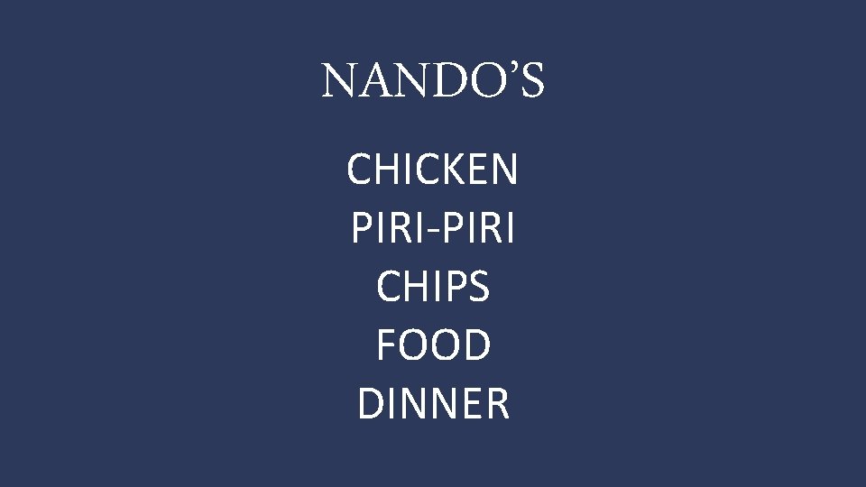 NANDO’S CHICKEN PIRI-PIRI CHIPS FOOD DINNER 