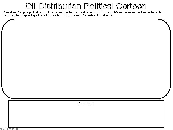 Oil Distribution Political Cartoon Directions: Design a political cartoon to represent how the unequal