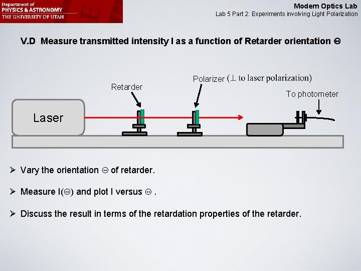Modern Optics Lab 5 Part 2 Experiments involving