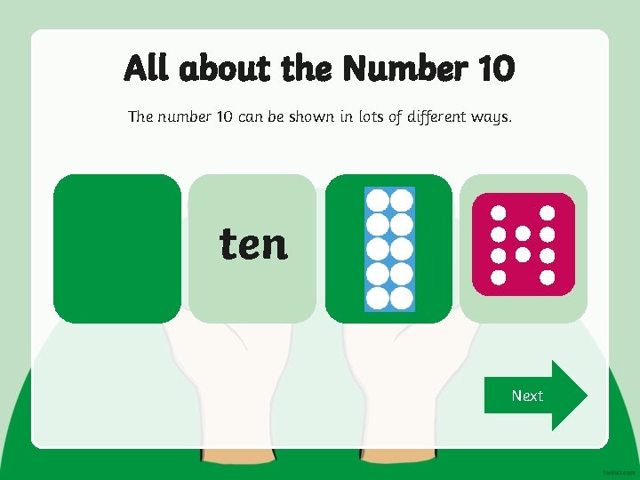 All about the Number 10 The number 10 can be shown in lots of