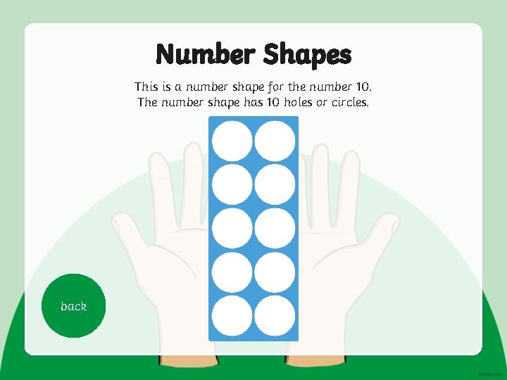 Number Shapes This is a number shape for the number 10. The number shape