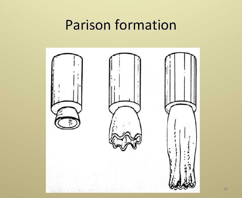 Parison formation 39 