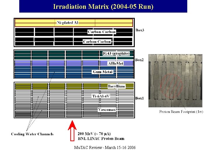 Irradiation Matrix (2004 -05 Run) Mu. TAC Review - March 15 -16 2006 