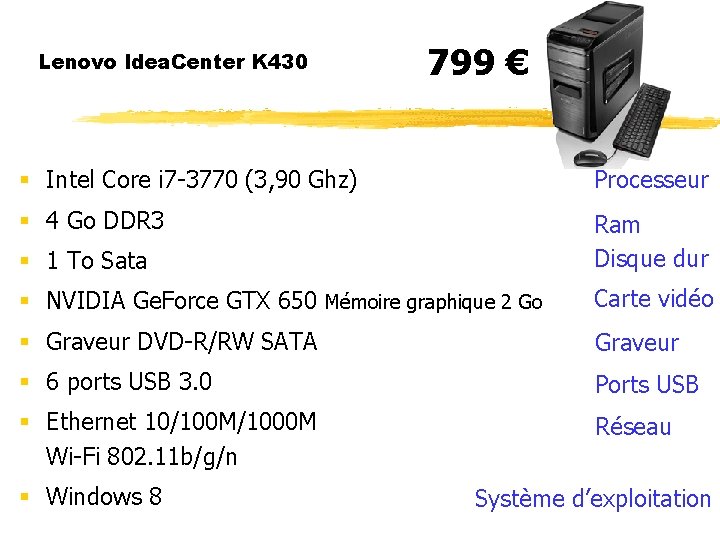 Lenovo Idea. Center K 430 799 € § Intel Core i 7 -3770 (3,