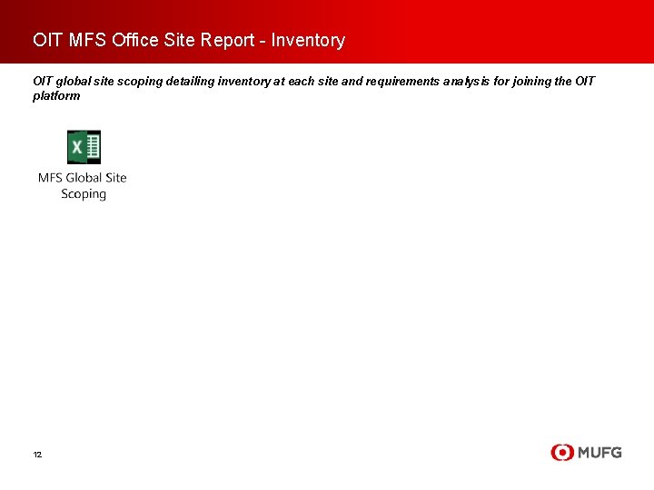 OIT MFS Office Site Report - Inventory OIT global site scoping detailing inventory at