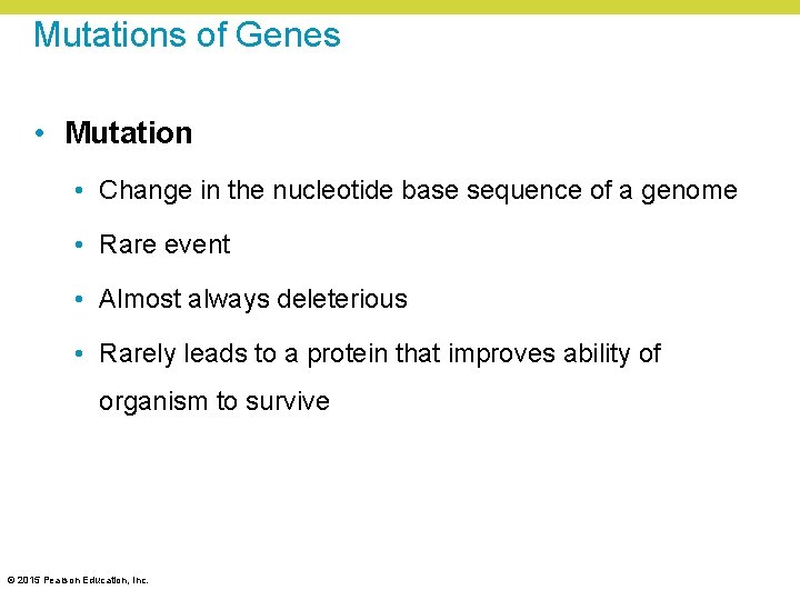 Mutations of Genes • Mutation • Change in the nucleotide base sequence of a Mutations of Genes • Mutation • Change in the nucleotide base sequence of a